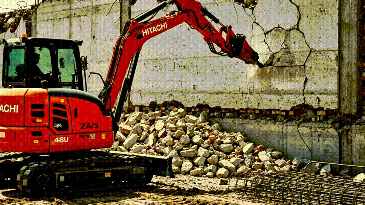 Animace bouracích prací